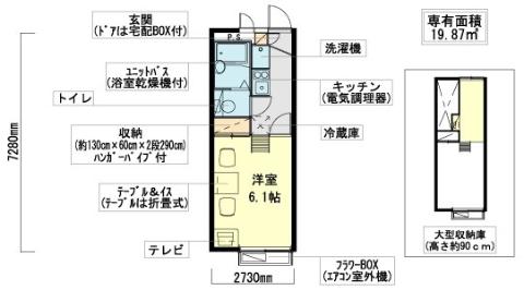 八尾市東山本新町のアパートの間取り