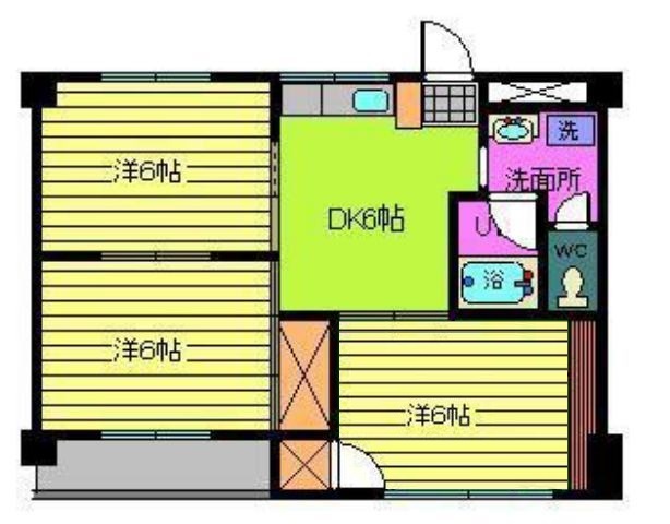 松山市愛光町のマンションの間取り