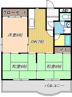 グランドハイツ鬼頭の間取り