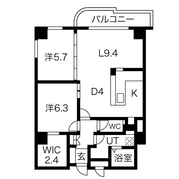 北海道札幌市中央区北五条西２７（マンション）の賃貸物件の間取り