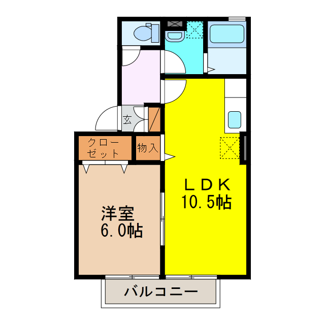 諫早市多良見町木床のアパートの間取り