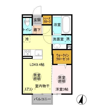 鹿嶋市大字下津のアパートの間取り