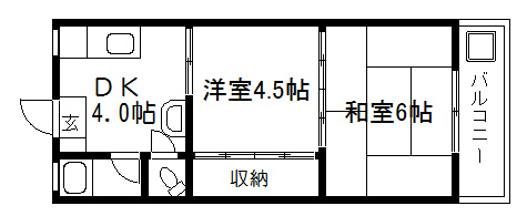 【京都市北区小山下総町のマンションの間取り】