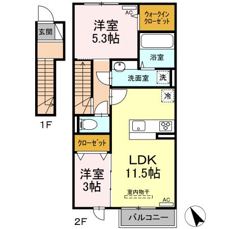 ウィルコート南花岡の間取り