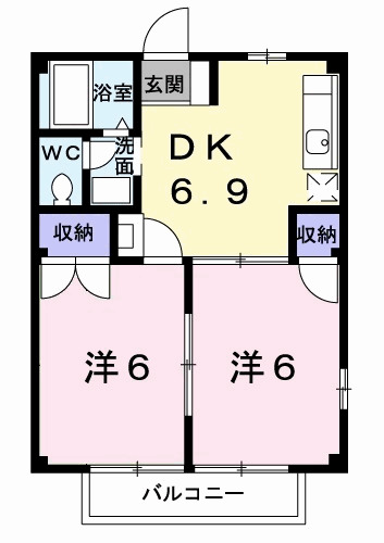 ハイツ友舞　南の間取り