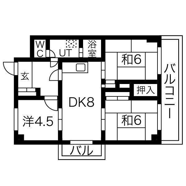 【姫路市飾磨区須加のマンションの間取り】