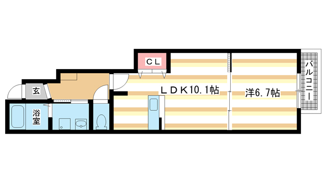 【大和郡山市額田部北町のアパートの間取り】