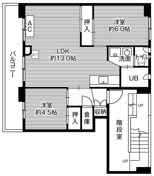 ビレッジハウス双葉2号棟の間取り