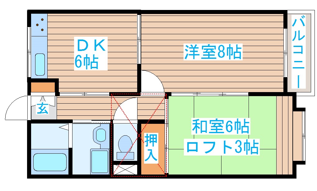 ホワイトキャッスル宮城野萩大通りの間取り