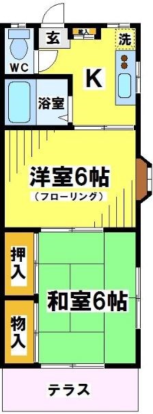 府中市本宿町のアパートの間取り