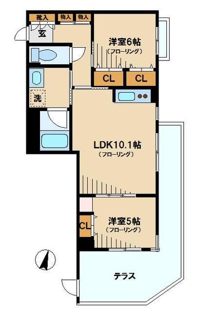 世田谷区桜新町のマンションの間取り