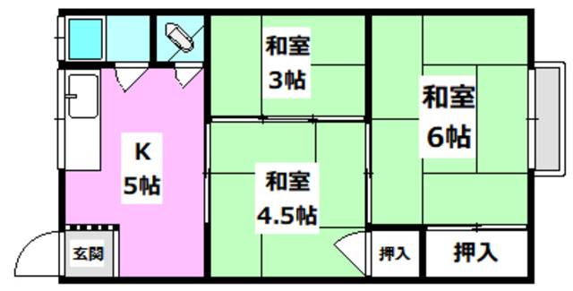 【東太田第三文化住宅の間取り】