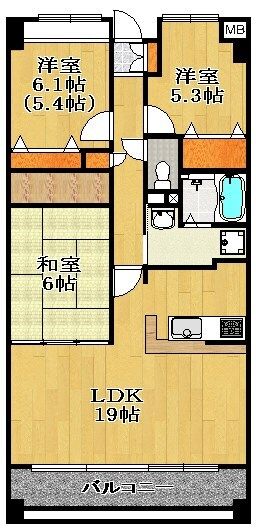 【八千代市大和田新田のマンションの間取り】