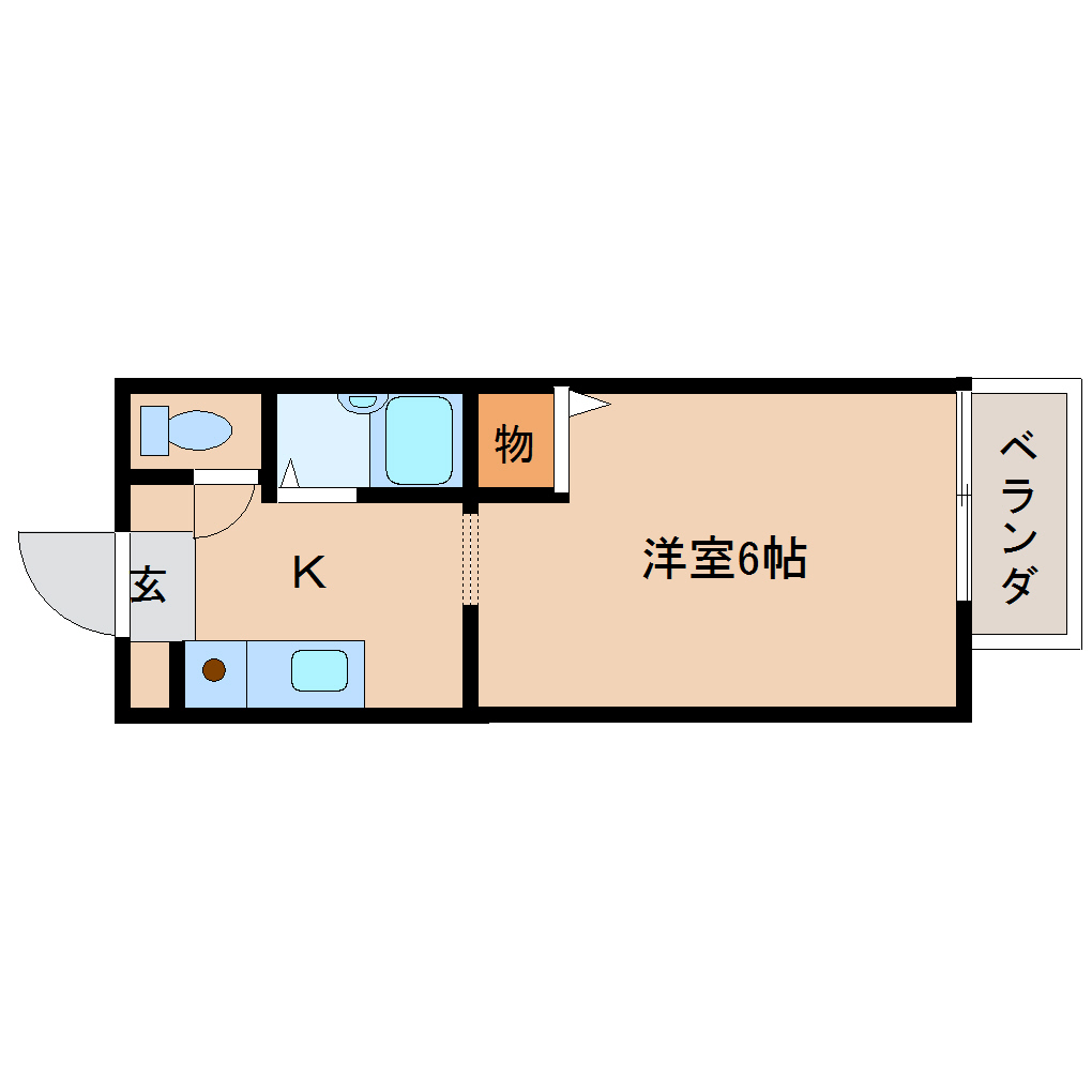 橿原市内膳町のアパートの間取り