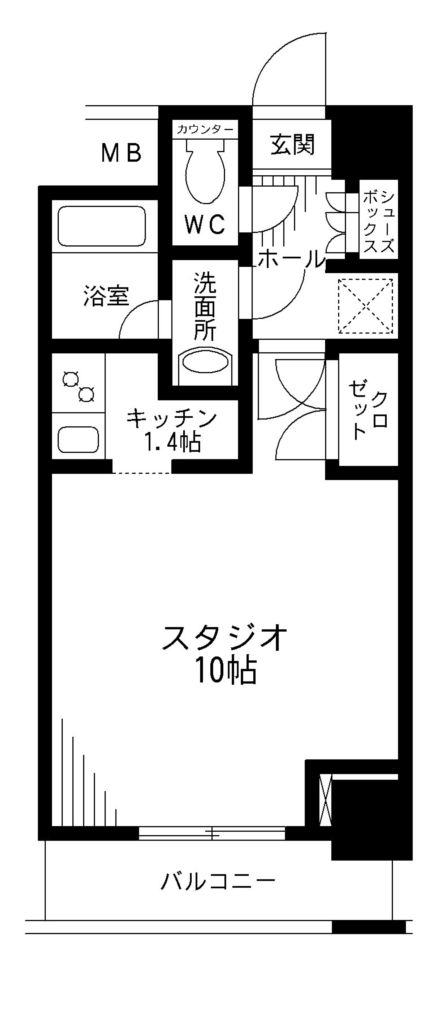 千代田区神田神保町のマンションの間取り