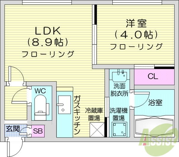 Alegria南8条の間取り