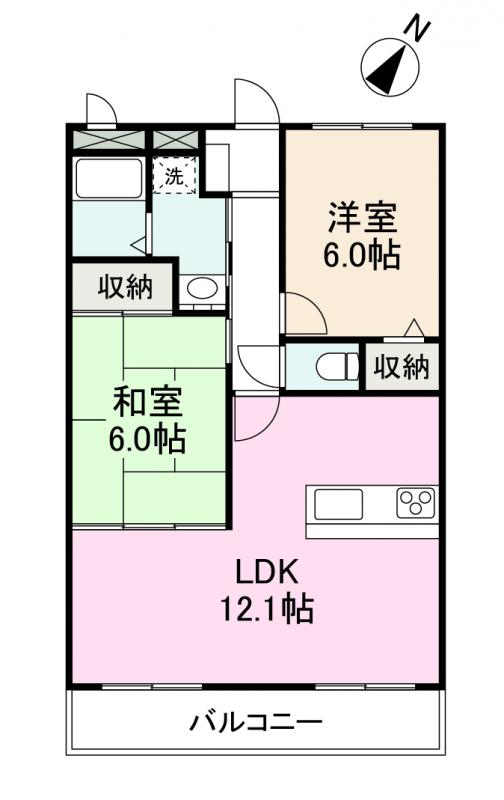 高松市牟礼町大町のマンションの間取り