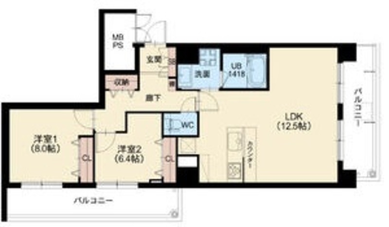 茨木市天王のマンションの間取り