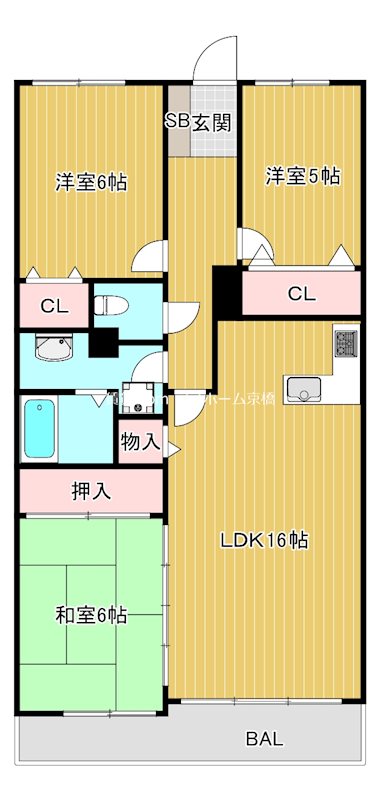 大阪市鶴見区今津中のマンションの間取り