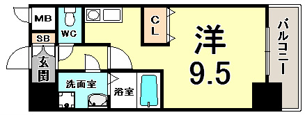 神戸市中央区筒井町のマンションの間取り