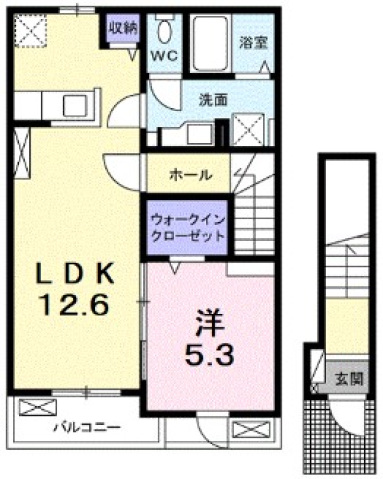 御所市大字東辻のアパートの間取り