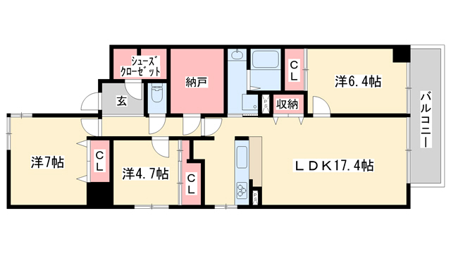 キャッスルコート飾磨弐番館の間取り