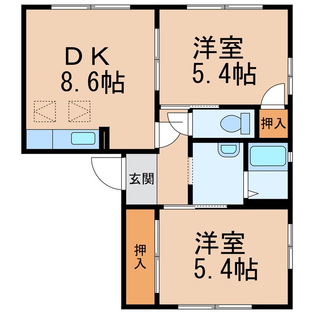 岩出市荊本のアパートの間取り