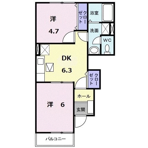 いちき串木野市東島平町のアパートの間取り