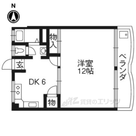 長岡京市馬場のマンションの間取り