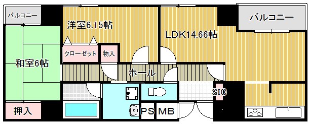 コスモ守山５番館の間取り