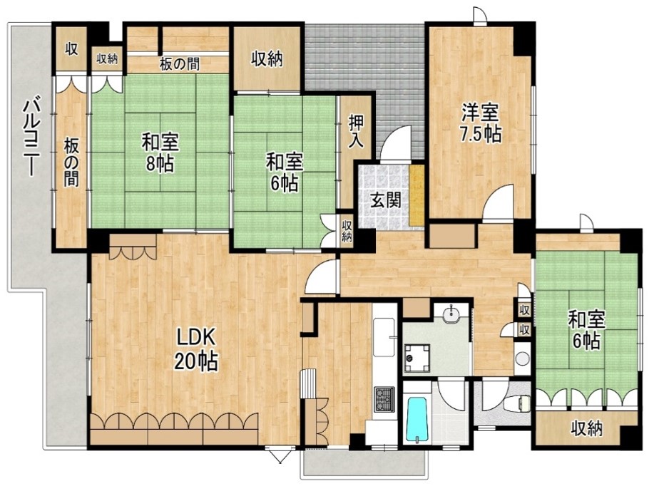 【神戸市北区鈴蘭台東町のマンションの間取り】