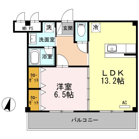 鹿児島市宇宿のアパートの間取り