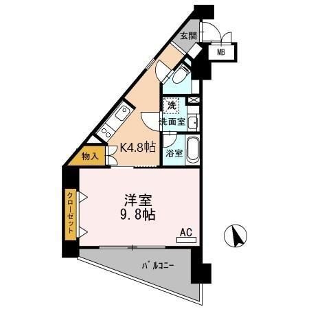 広島市東区牛田新町のマンションの間取り