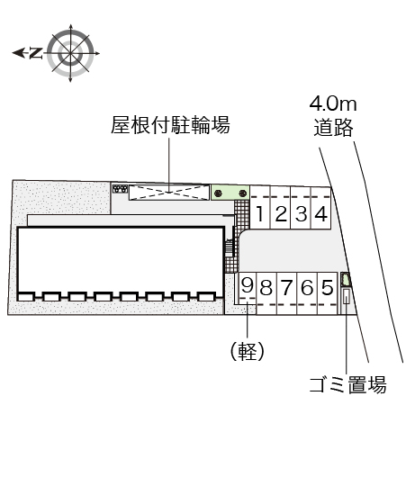 【飯塚市菰田西のアパートの駐車場】