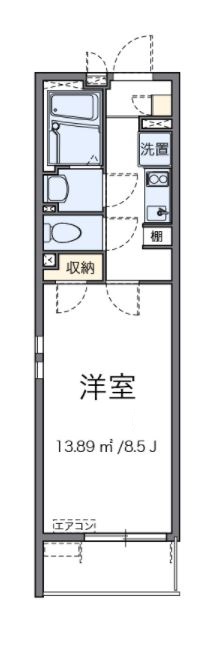 相模原市緑区東橋本のマンションの間取り