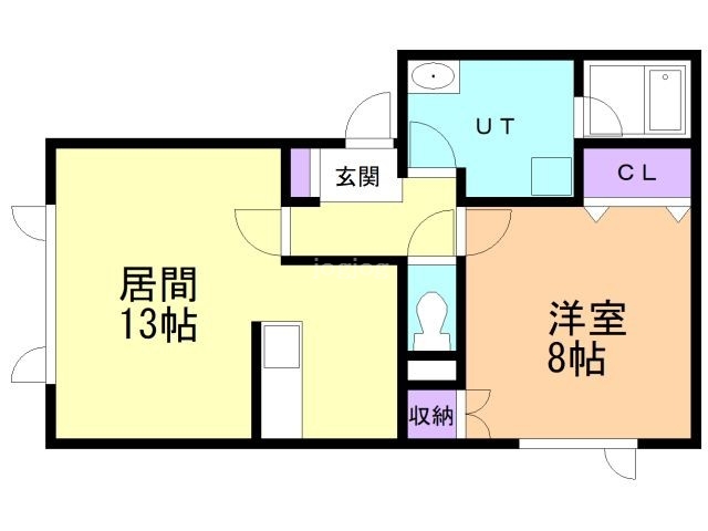 北見市とん田西町のアパートの間取り