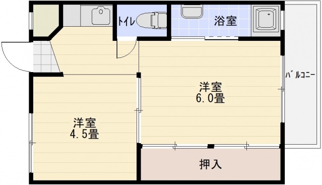 ビレッジハウス法善寺1号棟の間取り