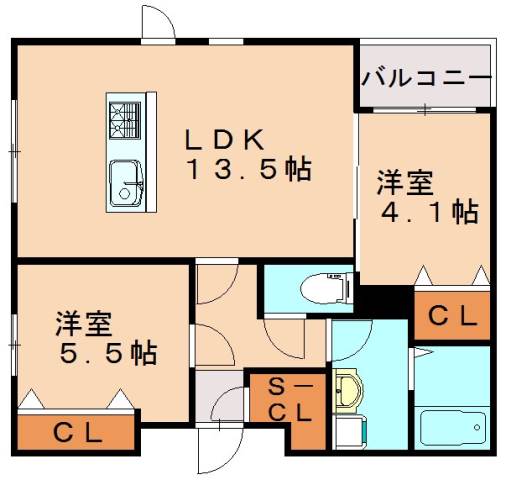 【古賀市花見東のマンションの間取り】