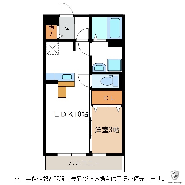 美濃加茂市古井町下古井のアパートの間取り