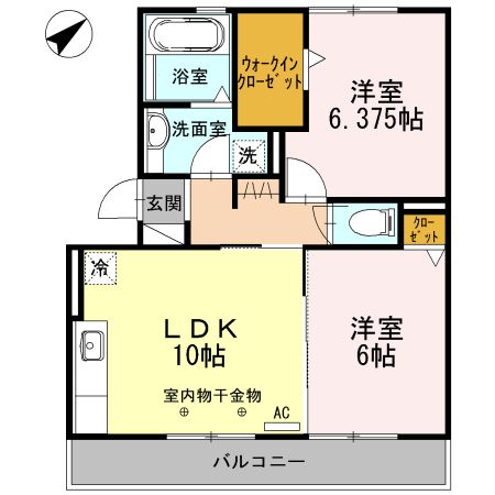 静岡市清水区西久保のアパートの間取り