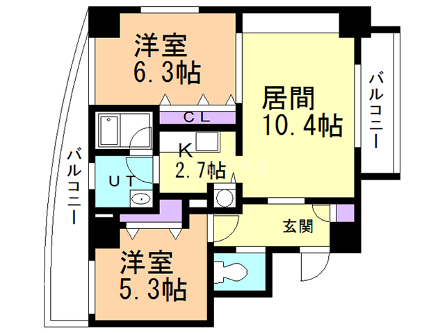 【札幌市白石区本通のマンションの間取り】