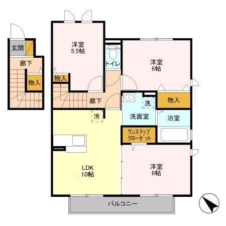 神栖市平泉東のアパートの間取り