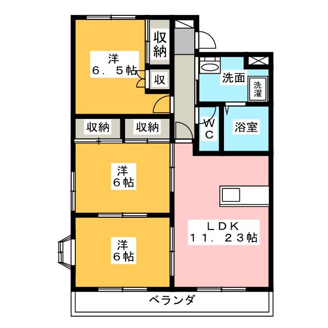 ヴァンヴェール五明　Ａ棟の間取り