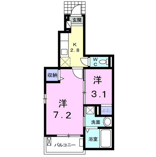 川崎市麻生区王禅寺西のアパートの間取り