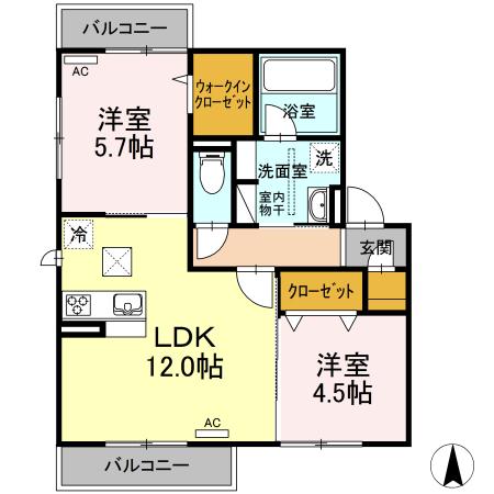 J-SKYM　A棟の間取り