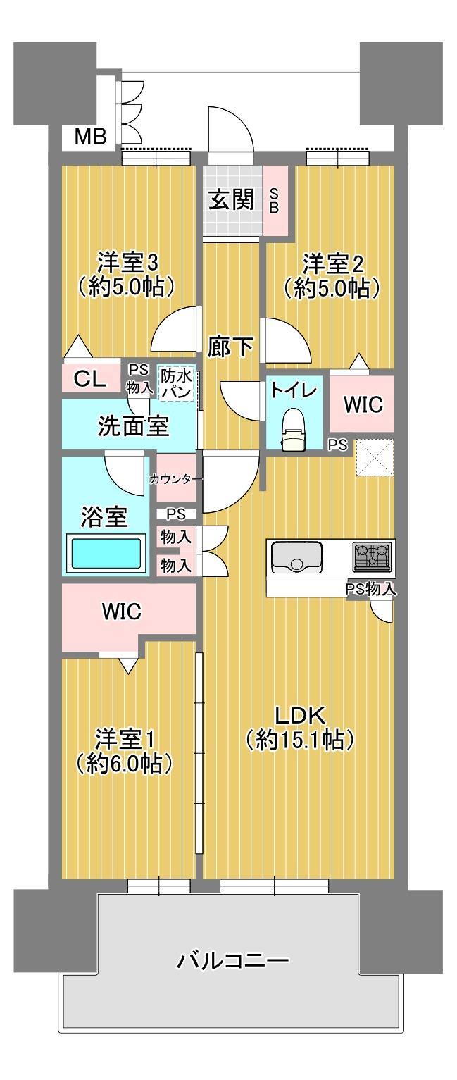 【オーヴィジョン下関ザ・プライム※住居表示取得中の間取り】