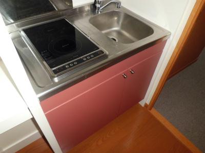 キッチン　２口電気コンロ付ミニキッチン。