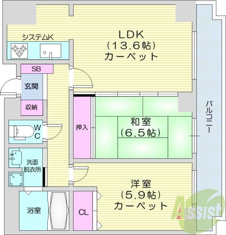 オ・ドミール北19条の間取り