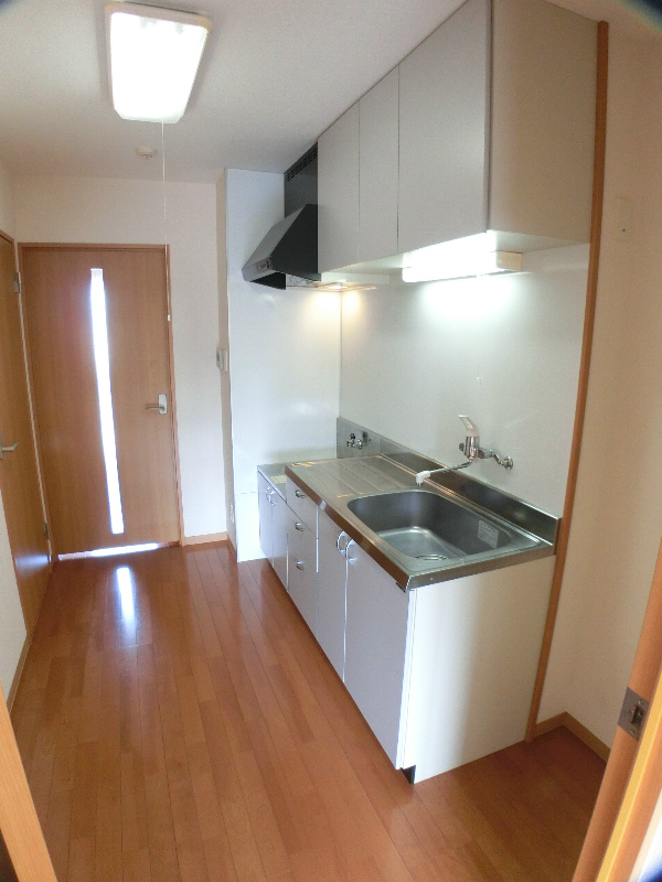 キッチン　２口コンロ設置可のキッチン　シンク広々使いやすい