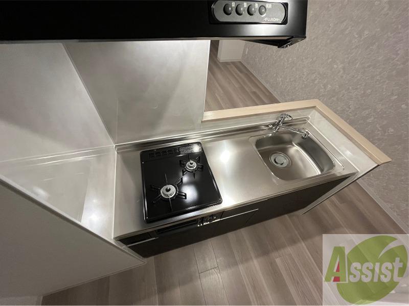 キッチン　２口システムキッチンなので、すぐお料理に使えます！